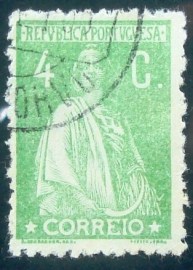 Selo postal de Portugal de 1917 Ceres 4
