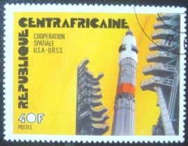 Selo postal da Rep. Centro Africana de 1976 Launch Tower