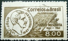 Selo postal do Brasil de 1962 Julio Mesquita - C 475 U