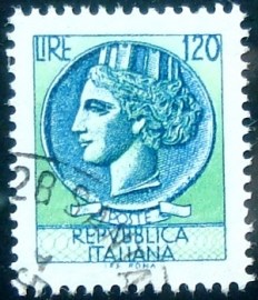 Selo postal da Itália de 1977 Coin of Syracuse 120