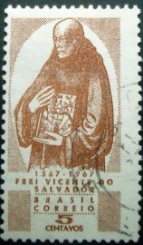 Selo postal do Brasil de 1967 Frei Vicente - C 572 U