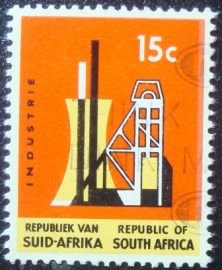 Selo postal da África do Sul de 1970 Part of a mine