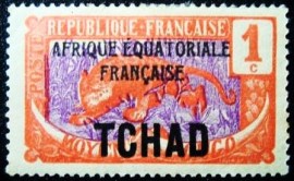 Selo postal Tchad 1924 Leopard