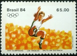 Selo postal do Brasil de 1984 Salto em distância