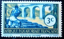 Selo postal da África Equatorial Regiaçdo de Mayumbe 3c - 29 M