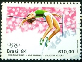 Selo postal do Brasil de 1984 Salto em altura