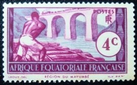 Selo postal da África Equatorial de 1937 region of Mayumbe 4 - 30 M