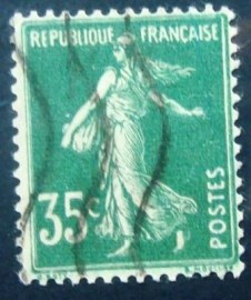 Selo postal da França de 1937 Préoblitéré Semeuse 35