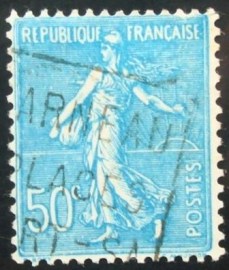 Selo postal da França de 1938 Sower line 50