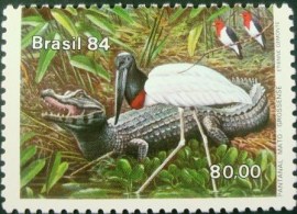 Selo postal do Brasil de 1984 Jacaré N