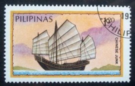 Selo postal da Filipinas de 1984 Chinese Junk