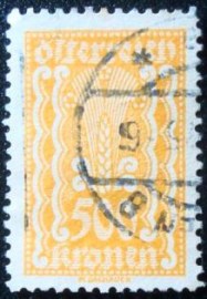Selo postal da Áustria de 1922 Symbolism Ear of Corn 500