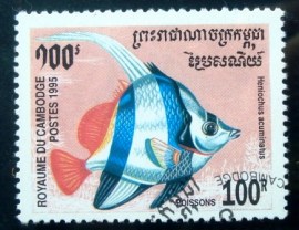 Selo postal do Cambodja de 1995 Pennat Coralfish