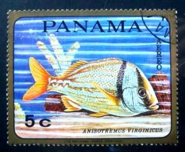 Selo postal do Panamá de 1968 Porkfish