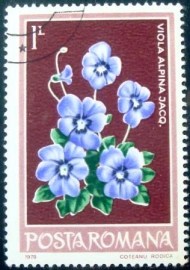 Selo postal da Romênia de 1979 Alpine Violet