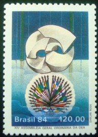Selo postal do Brasil de 1984 Assembleia OEA