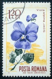 Selo postal da Romênia de 1967 Violet