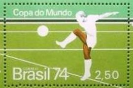 Selo postal do Brasil de 1974 Copa do Mundo da Alemanha