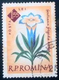 Selo postal da Romênia de 1961 Gentian