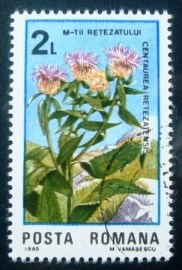 Selo postal da Romênia de 1985 Centaurea retezatensis