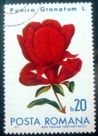 Selo postal da Romênia de 1971 Pomegranate