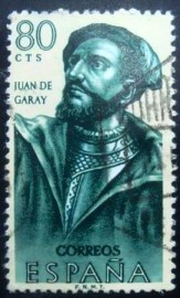 Selo postal da Espanha de 1962 Juan de Garay