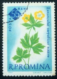 Selo postal da Romênia de 1961 Buttercup