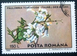 Selo postal da Romênia de 1995 Paulownia tomentosa