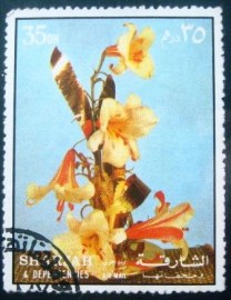 Selo postal do Sharjah de 1972 Lilies