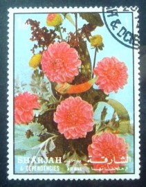 Selo postal do Sharjah de 1972 Daffodils