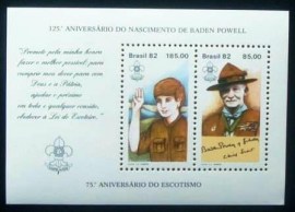 Bloco postal do Brasil de 1982 Baden Powell M GC