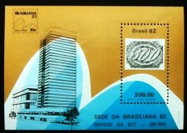 Bloco postal do Brasil de 1982 BRASILIANA 83 M