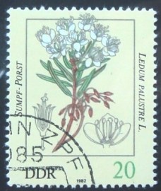 selo postal da Alemanha de 1990 Ledum palustre