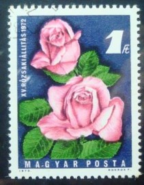 Selo postal da Hungria de 1972 Rose Exhibition