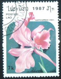 Selo postal do Laos de 1987 Cyclamen persicum