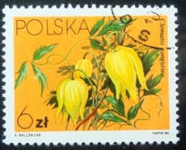 Selo postal da Polônia de 1984 Clematis tangutica