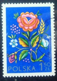 Selo postal da Polônia de 1974 Lowicz