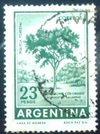 Selo postal da Argentina de 1965 Red Quebracho
