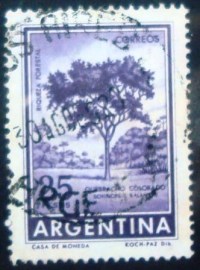 Selo postal da Argentina de 1967 Red Quebracho 25