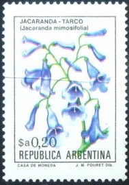 Selo postal da Argentina de 1984 Jacarandá-Tarco