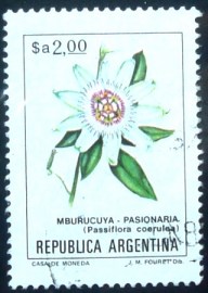Selo postal da Argentina de 1984 Mburucuyá