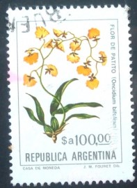 Selo postal da Argentina de 1984 Flor de Patito