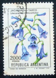 Selo postal da Argentina de 1982 Jacaranda