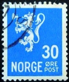 Selo postal da Noruega de 1941 Lion type II 30