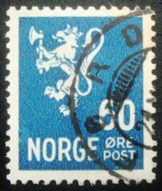 Selo postal da Noruega de 1941 Lion type II 60