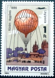 Selo postal da Hungria de 1983 Kite Balloon 1896