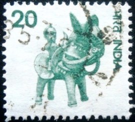 Selos postal da Índia de 1975 Toy horse