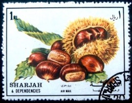 Selo postal de Sharjah de 1972 Chestnut
