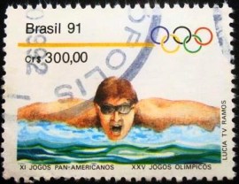 Selo postal do Brasil de 1991 Remo