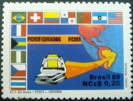 Selo postal COMEMORATIVO do Brasil de 1989 - C 1621 M